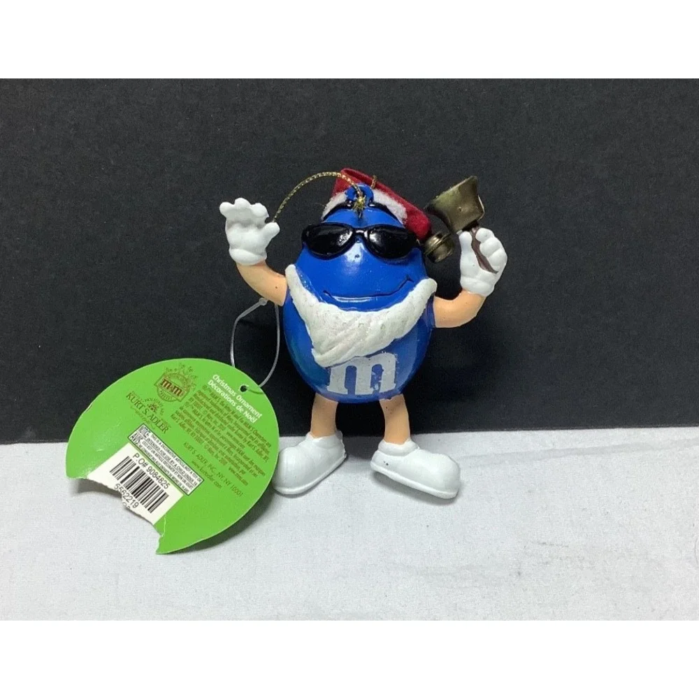 Kurts S. Adler Blue M&M Peanut Candy Figurine Santa Christmas Tree Ornament